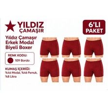 Yıldız Çamaşır Erkek Modal Biyeli Boxer (105-106-107-108-109)- 6 Adet