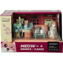 Mega Oyuncak Sesli Işıklı Minyatür Kedi Kahve Dükkanı Oyun Seti