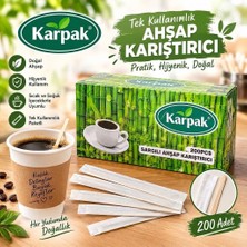 Sargılı Ahşap Çay Kahve Karıştırıcı 200 Adet Karpak