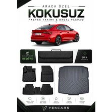 Yek Cars Skoda Octavia 2026 Model Aracınıza Özel 4d Karbonlu Kauçuk Paspas Takımı ve Bagaj Havuzu