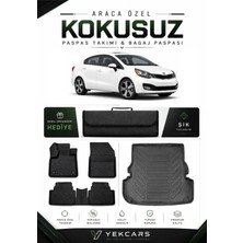Yek Cars Kia Rio Sedan 2015 Model Aracınıza Özel 4d Karbonlu Kauçuk Paspas Takımı ve Bagaj Havuzu