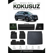 Yek Cars Peugeot 2008 2025 Model Aracınıza Özel 4d Karbonlu Kauçuk Paspas Takımı ve Üst Bagaj Havuzu