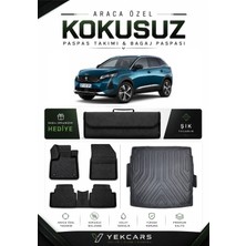 Yek Cars Peugeot 3008 2016 Model Aracınıza Özel 4d Karbonlu Kauçuk Paspas Takımı ve Üst Bagaj Havuzu