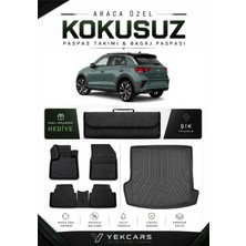 Yek Cars Volkswagen T-Roc 2025 Model Aracınıza Özel 4d Karbonlu Kauçuk Paspas Takımı ve Üst Bagaj Havuzu