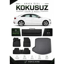 Yek Cars Audi A3 Sedan 2013 Model Aracınıza Özel 4d Karbonlu Kauçuk Paspas Takımı ve Bagaj Havuzu