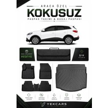 Yek Cars Renault Kadjar 2021 Model Aracınıza Özel 4d Karbonlu Kauçuk Paspas Takımı ve Bagaj Havuzu