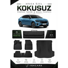 Yek Cars Togg T10 F 2025 Model Aracınıza Özel 4d Karbonlu Kauçuk Paspas Takımı ve Bagaj Havuzu