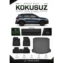 Yek Cars Cupra Ateca 2025 Model Aracınıza Özel 4d Karbonlu Kauçuk Paspas Takımı ve Bagaj Havuzu