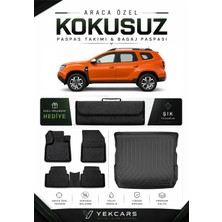 Yek Cars Dacia Duster 4x4 2018 Model Aracınıza Özel 4d Karbonlu Kauçuk Paspas Takımı ve Bagaj Havuzu