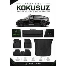 Yek Cars Tesla Y Juniper 2026 Model Aracınıza Özel 4d Karbonlu Kauçuk Paspas Takımı ve Bagaj Havuzu
