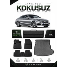 Yek Cars Mercedes W205 2017 Model Aracınıza Özel 4d  Kauçuk Paspas Takımı Verampalı Kulaklı Bagaj Havuzu