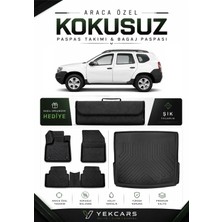 Yek Cars Dacia Duster 4x4 2011 Model Aracınıza Özel 4d Karbonlu Kauçuk Paspas Takımı ve Bagaj Havuzu