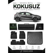 Yek Cars Ford Puma 2021 Model Aracınıza Özel 4d Karbonlu Kauçuk Paspas Takımı ve Üst Bagaj Havuzu