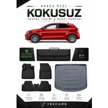 Yek Cars Kia Rio Hatchback Eski Logolu 2020 Model Aracınıza Özel 4d Karbonlu Kauçuk Paspas Takımı ve Bagaj Havuzu