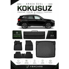 Yek Cars Bmw X1 Benzin 2024 Model Aracınıza Özel 4d Karbonlu Kauçuk Paspas Takımı ve Alt Bagaj Havuzu