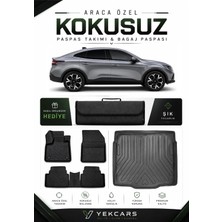 Yek Cars Citoren C4 Elektrikli 2024 Model Aracınıza Özel 4d Karbonlu Kauçuk Paspas Takımı ve Alt Bagaj Havuzu