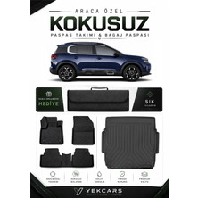 Yek Cars Citroen C5 Aircross 2024 Model Aracınıza Özel 4d Karbonlu Kauçuk Paspas Takımı ve Üst Bagaj Havuzu