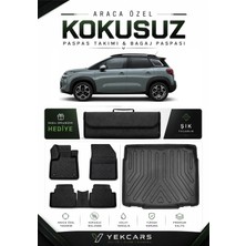 Yek Cars Citroen C3 Aircross 2022 Model Aracınıza Özel 4d Karbonlu Kauçuk Paspas Takımı ve Alt Bagaj Havuzu