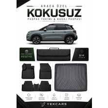 Yek Cars Citroen C3 Aircross 2018 Model Aracınıza Özel 4d Karbonlu Kauçuk Paspas Takımı ve Üst Bagaj Havuzu