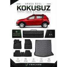Yek Cars Dacia Sandero 2008 Model Aracınıza Özel 4d Karbonlu Kauçuk Paspas Takımı ve Bagaj Havuzu