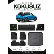 Yek Cars Suzuki Vitara 2018 Model Aracınıza Özel 4d Karbonlu Kauçuk Paspas Takımı ve Bagaj Havuzu