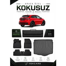 Yek Cars Volkswagen Taıgo 2021 Model Aracınıza Özel 4d Karbonlu Kauçuk Paspas Takımı ve Alt Bagaj Havuzu