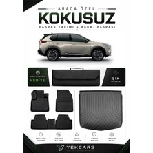 Yek Cars Nissan X-Trail Benzinli 2023 Model Aracınıza Özel 4d Karbonlu Kauçuk Paspas Takımı ve Bagaj Havuzu