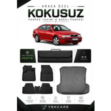 Yek Cars Skoda Octavia 2002 Model Aracınıza Özel 4d Karbonlu Kauçuk Paspas Takımı ve Bagaj Havuzu
