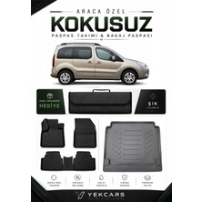 Yek Cars Citroen Berlingo 2018 Model Aracınıza Özel 4d Karbonlu Kauçuk Paspas Takımı ve Bagaj Havuzu
