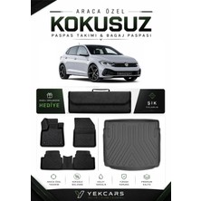 Yek Cars Volkswagen Polo 2025 Model Aracınıza Özel 4d Karbonlu Kauçuk Paspas Takımı ve Üst Bagaj Havuzu