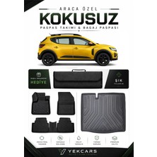 Yek Cars Dacia Sandero 2024 Model Aracınıza Özel 4d Karbonlu Kauçuk Paspas Takımı ve Bagaj Havuzu