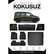 Yek Cars Citroen Berlingo 2025 Model Aracınıza Özel 4d Karbonlu Kauçuk Paspas Takımı ve Bagaj Havuzu