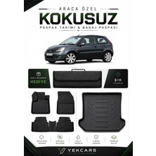 Yek Cars Ford Fiesta 2007 Model Aracınıza Özel 4d Karbonlu Kauçuk Paspas Takımı ve Bagaj Havuzu
