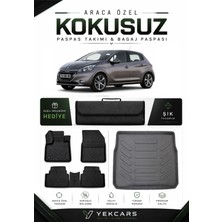 Yek Cars Peugeot 208 2013 Model Aracınıza Özel 4d Karbonlu Kauçuk Paspas Takımı ve Bagaj Havuzu