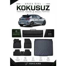 Yek Cars Opel Corsa F 2022 Model Aracınıza Özel 4d Karbonlu Kauçuk Paspas Takımı ve Bagaj Havuzu