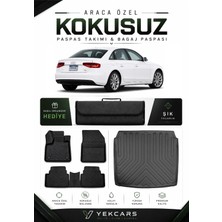 Yek Cars Audi A4 2008 Model Aracınıza Özel 4d Karbonlu Kauçuk Paspas Takımı ve Bagaj Havuzu