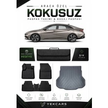 Yek Cars Hyundai Elantra 2021 Model Aracınıza Özel 4d Karbonlu Kauçuk Paspas Takımı ve Bagaj Havuzu