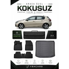 Yek Cars Peugeot 308 2021 Model Aracınıza Özel 4d Karbonlu Kauçuk Paspas Takımı ve Bagaj Havuzu