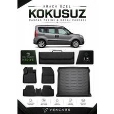 Yek Cars Fiat Doblo 2021 Model Aracınıza Özel 4d Karbonlu Kauçuk Paspas Takımı ve Bagaj Havuzu
