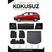 Yek Cars Ford C-Max 2014 Model Aracınıza Özel 4d Karbonlu Kauçuk Paspas Takımı ve Bagaj Havuzu