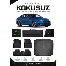 Yek Cars Audi A3 Sedan 2020 Model Aracınıza Özel 4d Karbonlu Kauçuk Paspas Takımı ve Bagaj Havuzu