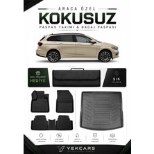 Yek Cars Fiat Egea Stw 2025 Model Aracınıza Özel 4d Karbonlu Kauçuk Paspas Takımı ve Bagaj Havuzu