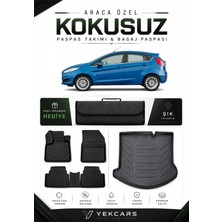 Yek Cars Ford Fiesta 2009 Model Aracınıza Özel 4d Karbonlu Kauçuk Paspas Takımı ve Bagaj Havuzu