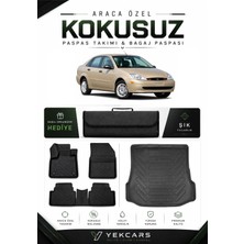 Yek Cars Ford Focus Sedan 2003 Model Aracınıza Özel 4d Karbonlu Kauçuk Paspas Takımı ve Bagaj Havuzu