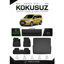 Yek Cars Ford Connect 2016 Model Aracınıza Özel 4d Karbonlu Kauçuk Paspas Takımı ve Bagaj Havuzu