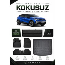 Yek Cars Renault Captur 2026 Model Aracınıza Özel 4d Karbonlu Kauçuk Paspas Takımı ve Üst Bagaj Havuzu