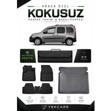 Yek Cars Renault Kango 2016 Model Aracınıza Özel 4d Karbonlu Kauçuk Paspas Takımı ve Bagaj Havuzu
