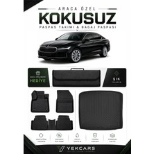 Yek Cars Skoda Super B 2024 Model Aracınıza Özel 4d Karbonlu Kauçuk Paspas Takımı ve Bagaj Havuzu