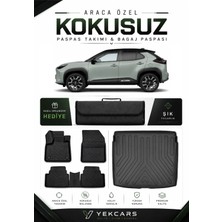 Yek Cars Toyota Yaris Cross 2026 Model Aracınıza Özel 4d Karbonlu Kauçuk Paspas Takımı ve Üst Bagaj Havuzu