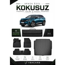 Yek Cars Peugeot 3008 2023 Model Aracınıza Özel 4d Karbonlu Kauçuk Paspas Takımı ve Alt Bagaj Havuzu